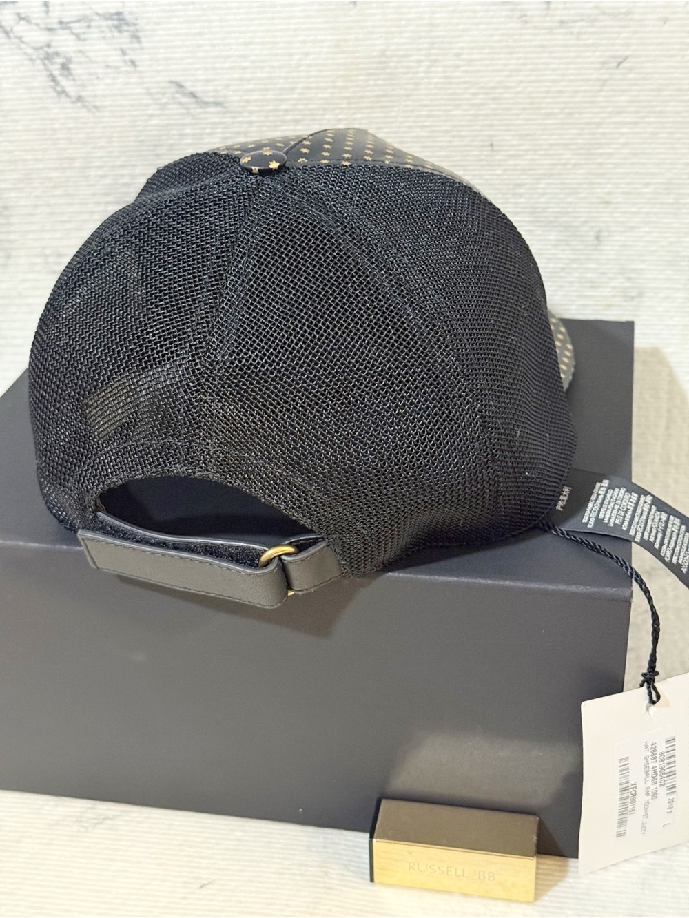 GUCCI x SEGA Black Lambskin Leather Star GUCCY Mesh Baseball Cap Hat (L: 59 cm) - Picture 6 of 16
